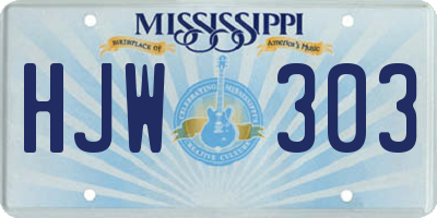 MS license plate HJW303