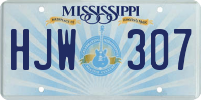 MS license plate HJW307