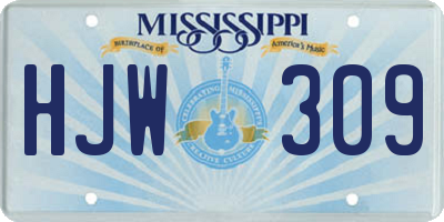 MS license plate HJW309