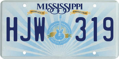 MS license plate HJW319