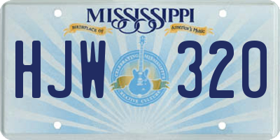 MS license plate HJW320