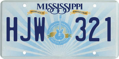 MS license plate HJW321