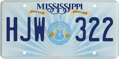 MS license plate HJW322