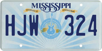 MS license plate HJW324