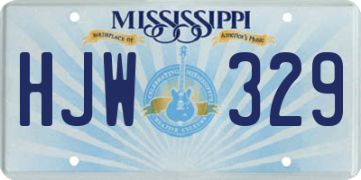 MS license plate HJW329