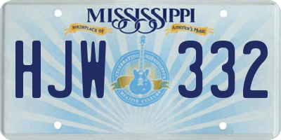 MS license plate HJW332