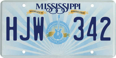 MS license plate HJW342