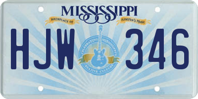MS license plate HJW346