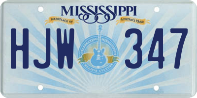 MS license plate HJW347