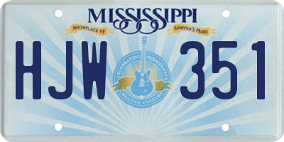 MS license plate HJW351