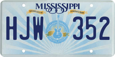 MS license plate HJW352