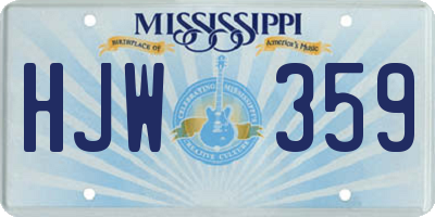 MS license plate HJW359