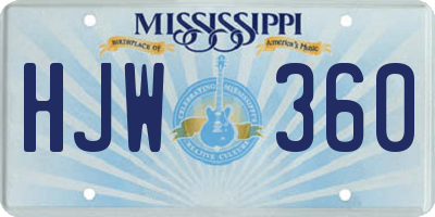 MS license plate HJW360