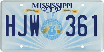 MS license plate HJW361