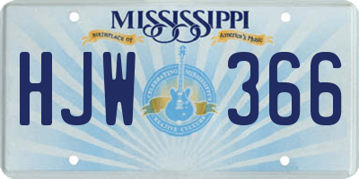 MS license plate HJW366