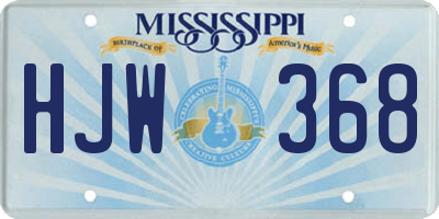 MS license plate HJW368