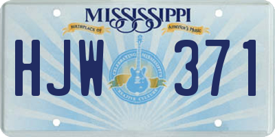 MS license plate HJW371