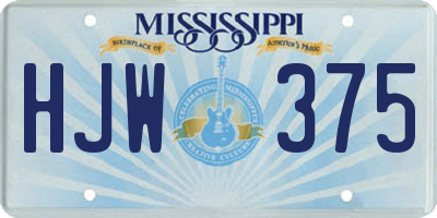 MS license plate HJW375
