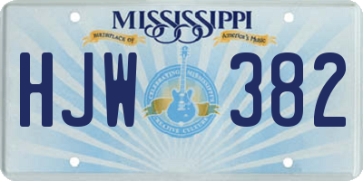 MS license plate HJW382