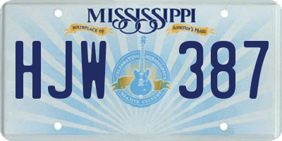 MS license plate HJW387