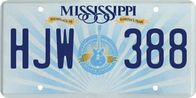 MS license plate HJW388