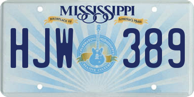 MS license plate HJW389