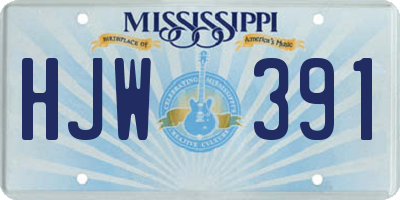 MS license plate HJW391