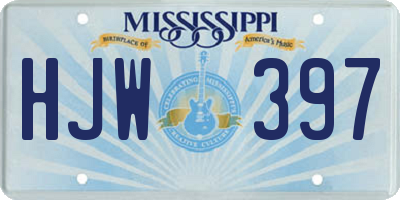 MS license plate HJW397