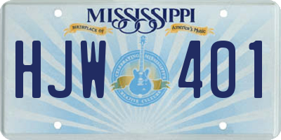 MS license plate HJW401