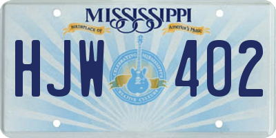 MS license plate HJW402