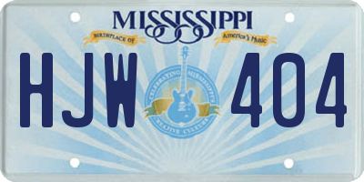 MS license plate HJW404