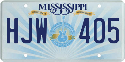 MS license plate HJW405