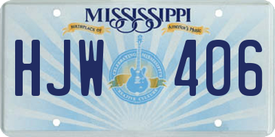 MS license plate HJW406