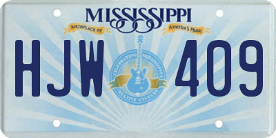 MS license plate HJW409