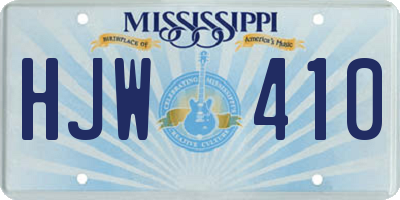 MS license plate HJW410