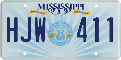 MS license plate HJW411