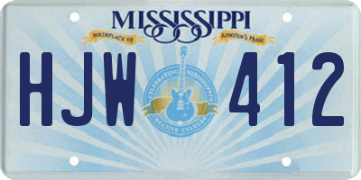 MS license plate HJW412