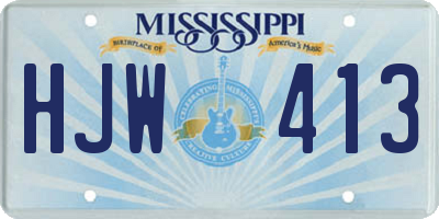 MS license plate HJW413