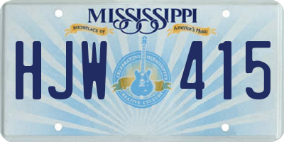 MS license plate HJW415