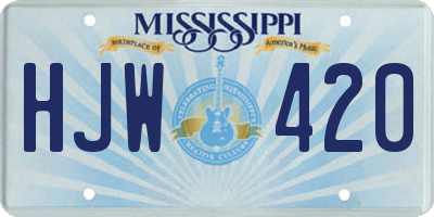 MS license plate HJW420