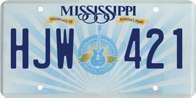 MS license plate HJW421