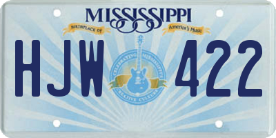MS license plate HJW422