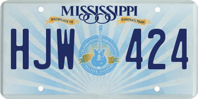 MS license plate HJW424
