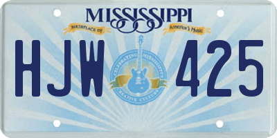 MS license plate HJW425