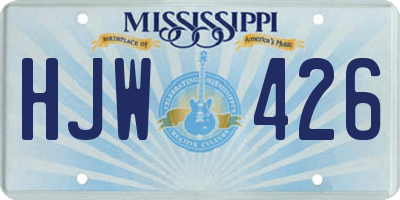 MS license plate HJW426