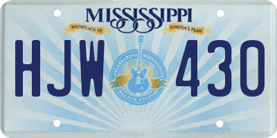 MS license plate HJW430