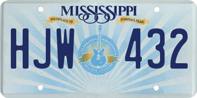 MS license plate HJW432