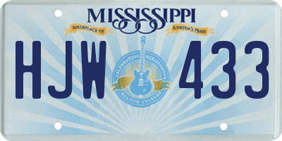 MS license plate HJW433