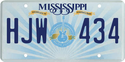 MS license plate HJW434