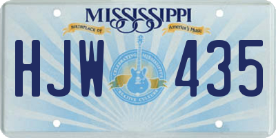 MS license plate HJW435